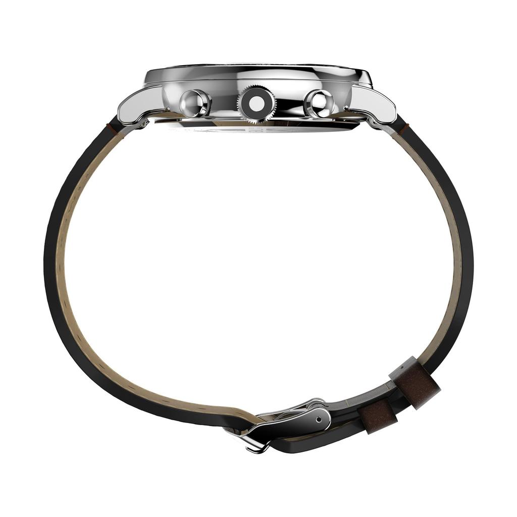 Часы Waterbury Standard Chrono серый циферблат латунь минеральное стекло кварцевые часы бренда TW2W47300 черный [TIMEX] мужские [Товар]