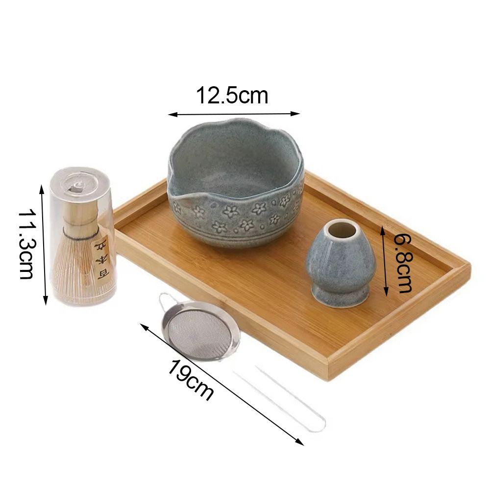 Набор из 6 керамических чаш для матча, бамбуковая ложка для чая, традиционный набор для матча для любителей чая, подарки
