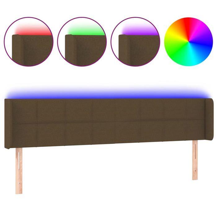 VidaXL LED Headboard Bedroom Furniture Double Bed Accessory Head of Bed Frame Interior Dark Brown 3123253
