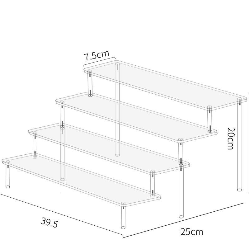 Acrylic Clear Display Risers Stand Perfume Organizer 1-4 Tier Doll Cupcake Rack Pop Figures Transparent Blind Box Storage Shelf