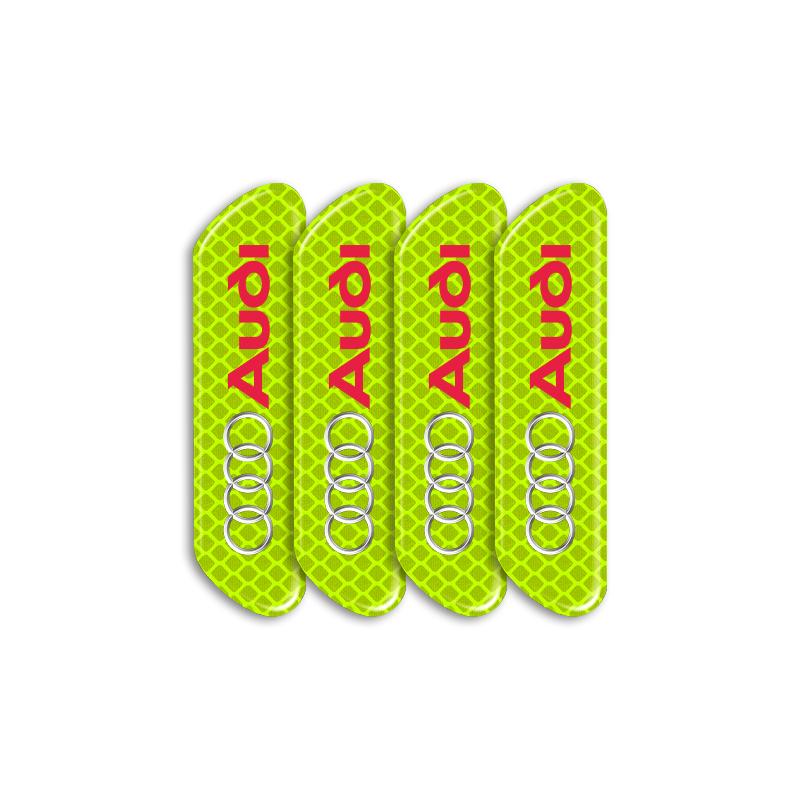4PCS/set Car Reflective Strips Warning Badge 3D Stickers For Audi S5 S6 S7 S4 S8 TT TTS A4 B8 A3 B6 A6 C7 C6 B7 Q5 Q7 C5 A5 B5