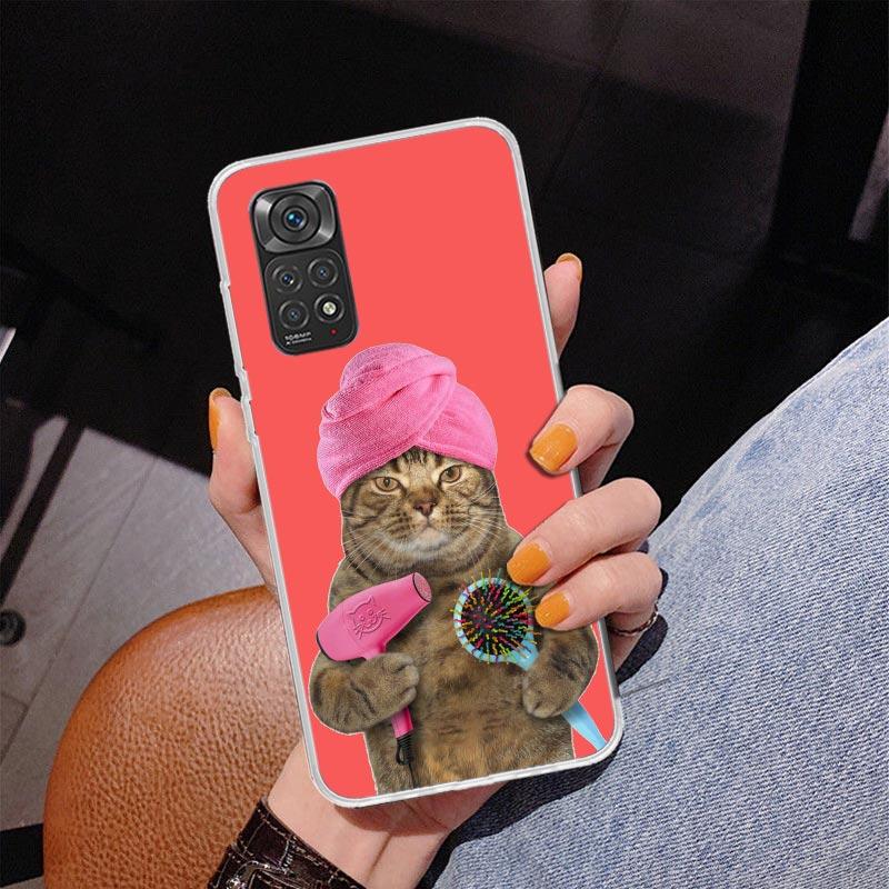 Милый Мультяшный Счастливый Кот Чехол для Телефона для Xiaomi Redmi Note 15 14 14S 13 Pro Plus 12 12S 11S 11E 10S 10 11T 5G Уникаль