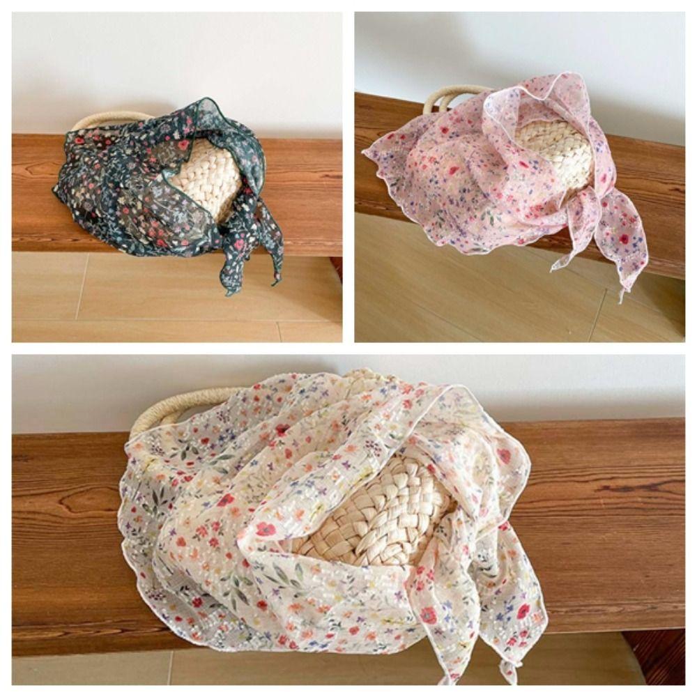 Cotton Floral Headscarf Breathable Bohemian Hair Band Desert Headband Triangular Headband Summer