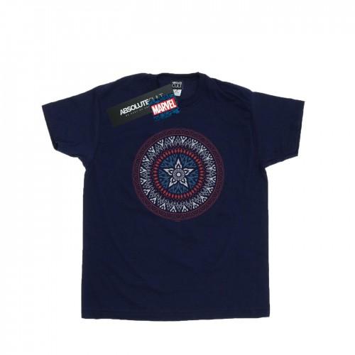 Marvel Mens Captain America Ornamental Shield T-Shirt