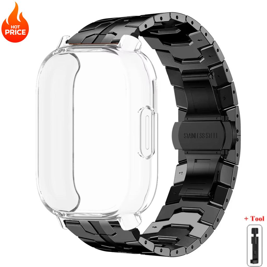 Чехол+Ремешок Для Redmi Watch 5 Active Мягкий ТПУ Чехол Для Xiaomi Redmi Watch 5 Lite Роскошный Металлический Ремешок Для Часов Браслет из Нержавеющей Стали