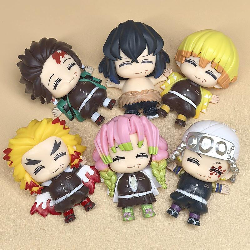 Demon Slayer Chibi-style Sitting Tanjiro And Zenitsu Agatsuma Toy Figurine/car Toy