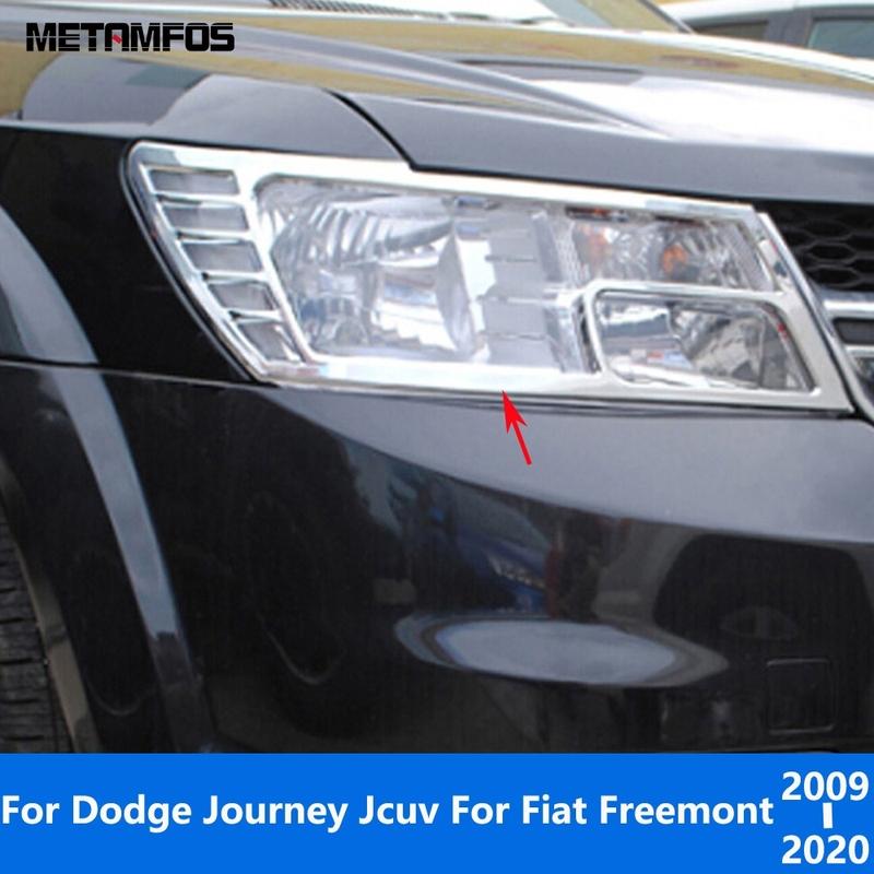 Хромированная накладка на фару для Dodge Journey Jcuv Для Fiat Freemont 2009-2018 Хромированная рамка капота фары Аксессуары