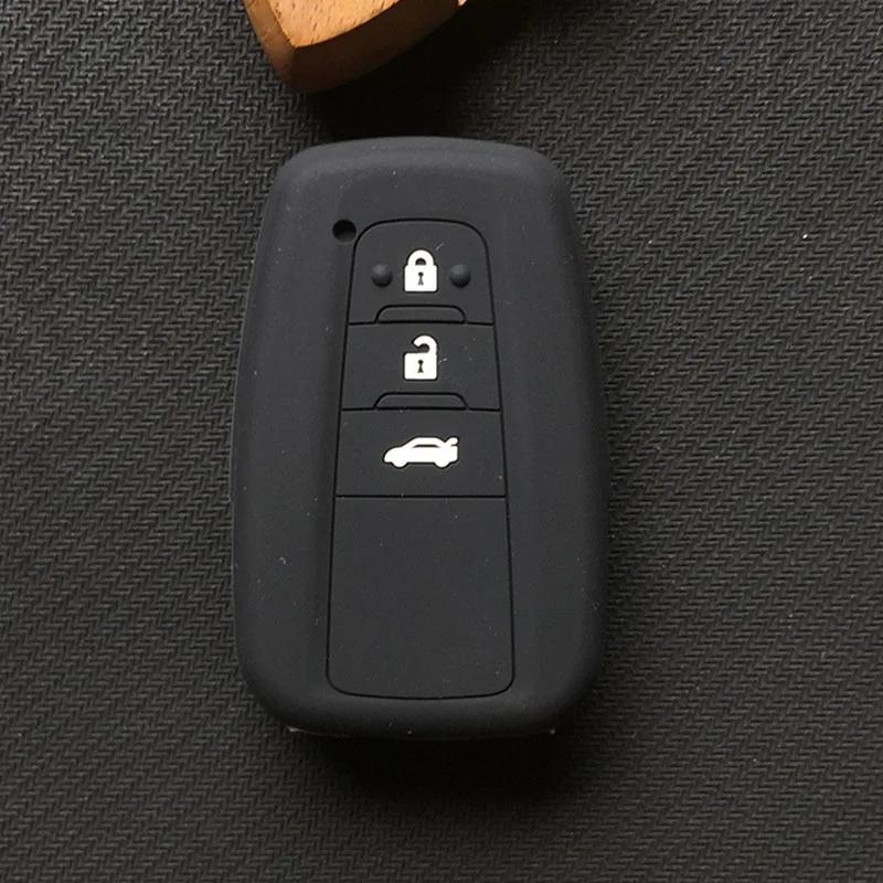 Силиконовый чехол для автомобильного ключа для Toyota Camry, новый Prado, Avalon, чехол для брелока, 3 кнопки, 2017, 2018, 2019