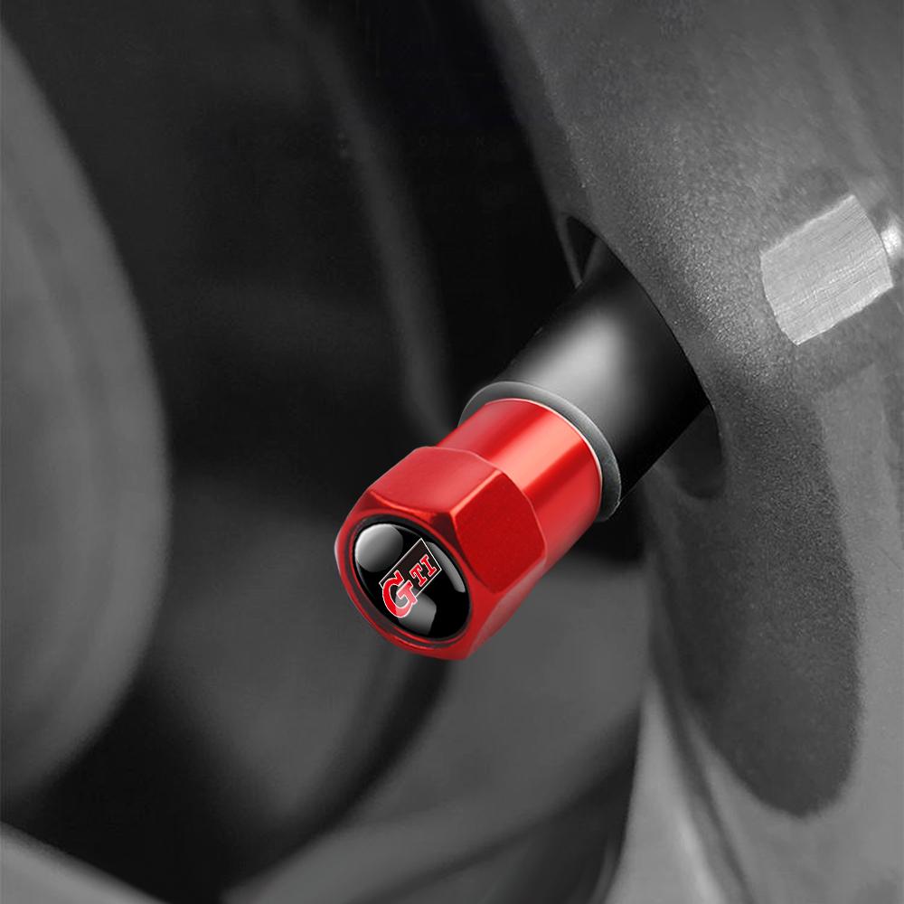4Pcs Car Wheel Tire Air Valve Cap Dust Cover Accessories For Volkswagen GTI Golf Polo Passat Mk6 MK7 RLine Magotan Tiguan Jetta
