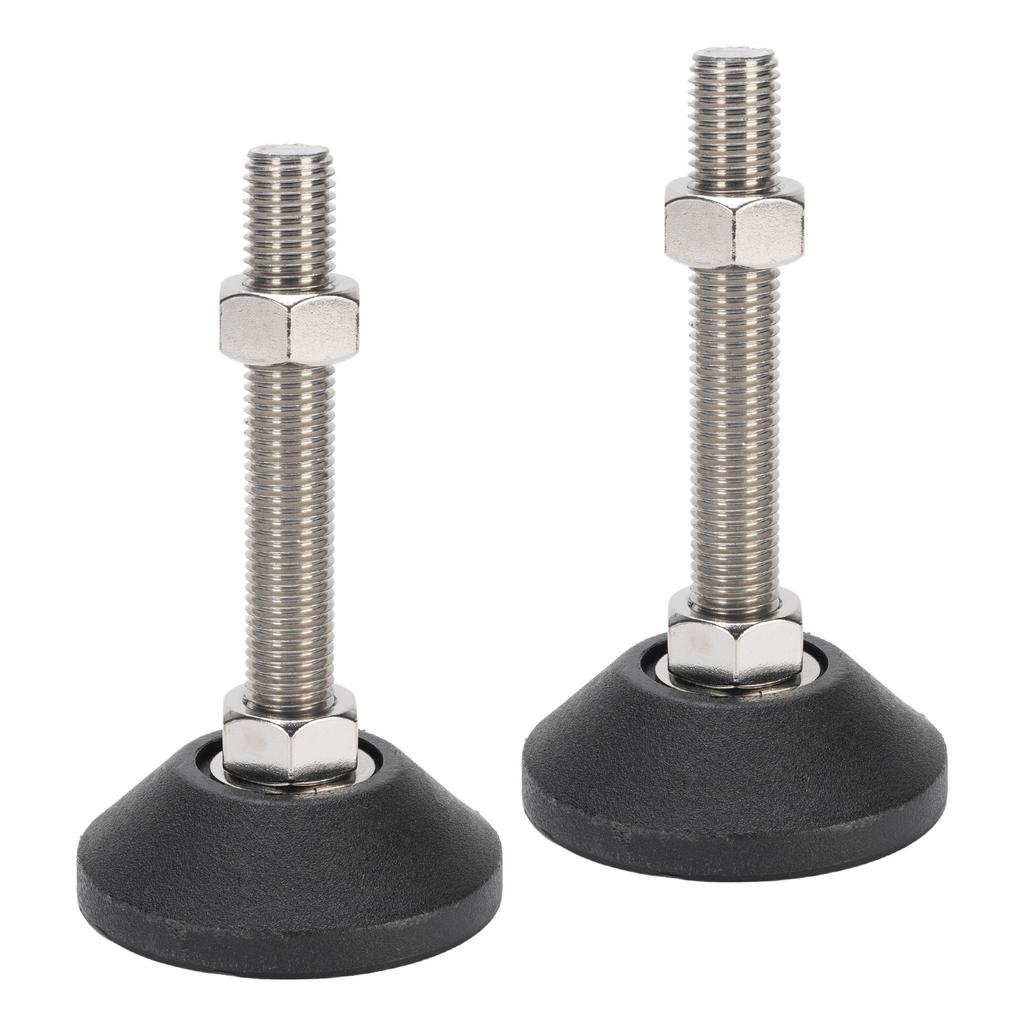 2 шт. Регулируемые ножки M16, регулировка высоты 100 мм, круглое основание 80 мм, нескользящие мебельные регуляторы для