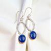 Натуральный драгоценный камень лазурит 925 стерлинговое серебро ручная работа ювелирные изделия серьги 2" EE-87-23