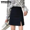 Women's Sexy Skirt Short Solid Zipper Split A-line Skirts Mini Skirt