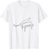 Pianist Design One-Line Grand Piano T-Shirt Unisex Summer Streetwear Tops Customizable Funny Shirt Camiseta Hombre
