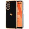 Silicone Case - Booling - for Samsung Galaxy A32 5G - Scratch Protection - Heart Pattern - Black