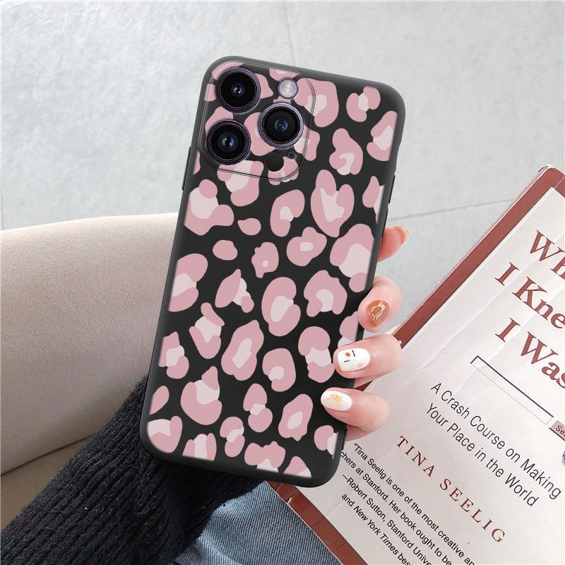 Модные мягкие чехлы для телефонов с леопардовым рисунком для iPhone 15 Pro 6 14 XS 13 Max XR 12 Mini 7 Plus X SE 8 11, противоударный бампер из ТПУ, черный чехол