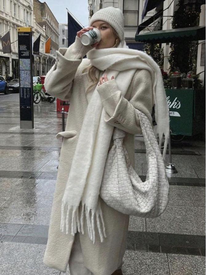 Winter Scarf For Women Cashmere Warm Solid Pashmina Blanket Wraps Female Thick Soft Bufanda Big Tassel Shawl Long Poncho Echarpe