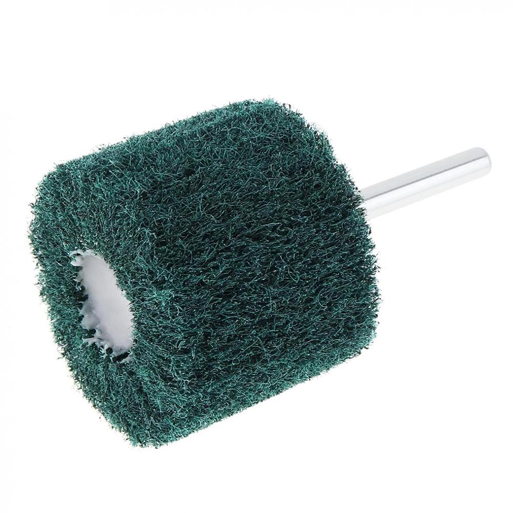 1/2pcs 6mm Shank Flap Fiber Cylindrical Grinding Head Sanding Wheel Scouring Pad Abrasive Brush For Stainless Steel Polishing
