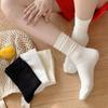 Ladies Spring and Autumn Breathable Deodorant Sweat Absorbing Boneless Month In The Tube Pile Socks