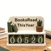 Счетчик прочитанных книг за год Компактный Водонепроницаемый Полированный Пластик Знак-трекер для книг на полку Декор Белое Горшечное Растение