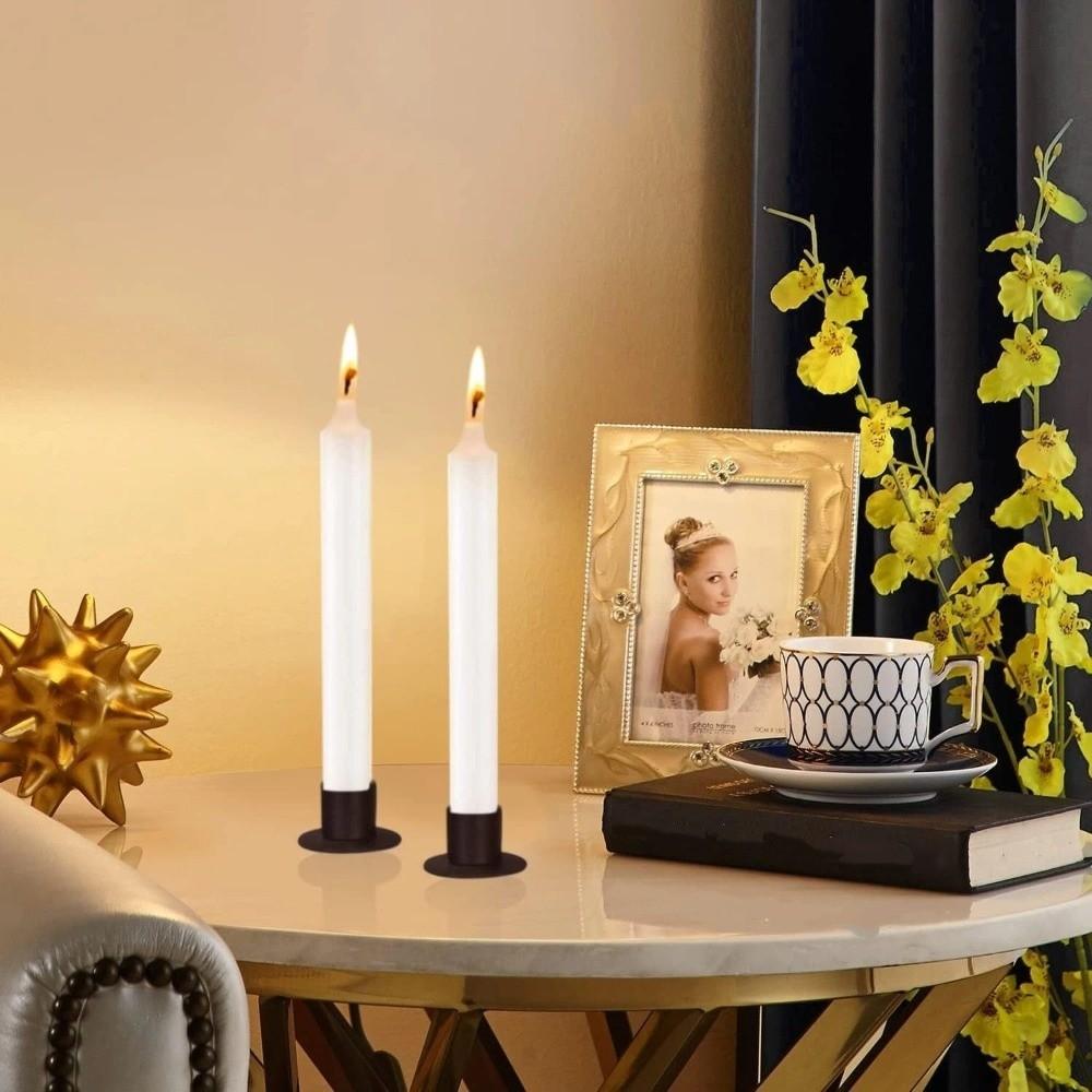 Round Candle Holders Iron Metal Candleholders Festival Candlestick Candle Stand Wedding Party