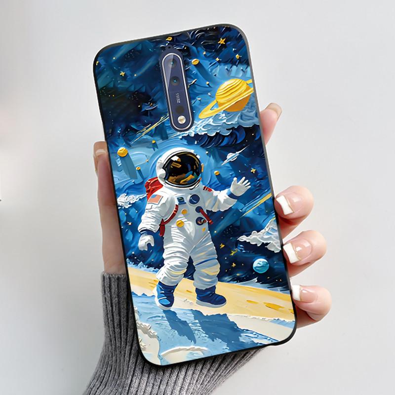 Casing For Nokia 8 / Nokia 8 Sirocco Phone Case Aesthetic Fashion Cute Cat Black Matte Soft TPU Silicone Protective Cover Bumper