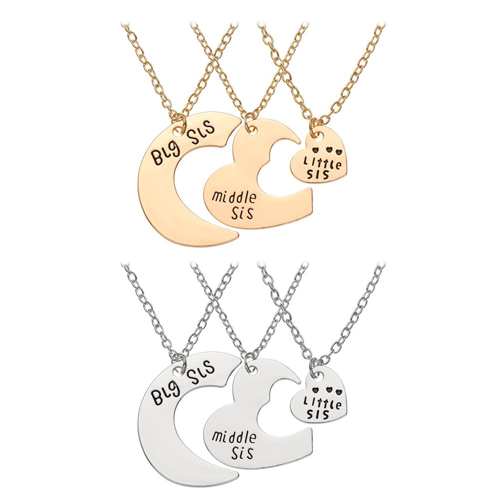 Gifts Middle Sis Little Sis Good Sister Necklaces Stitching Necklaces 3 Pieces / Set Big Sister