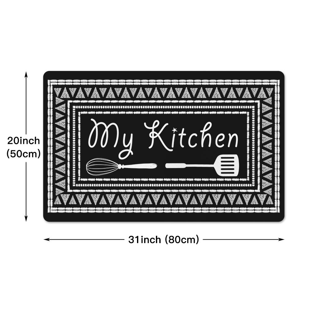 Luxury Kitchen Rug My Kitchen Printing Floor Mat Household Kitchen Mat Non-slip Oil-proof Foot Mat  Indoor Mat Doormat Door Rug Entrance Rug Decor