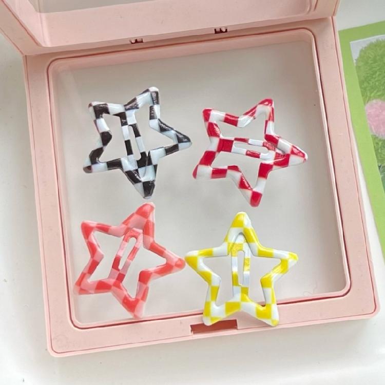 10 лотов Привлекательная решетчатая звезда Заколка для волос Детская Мультяшная Унисекс Зажим для волос для украшения причесок в различных ситуациях