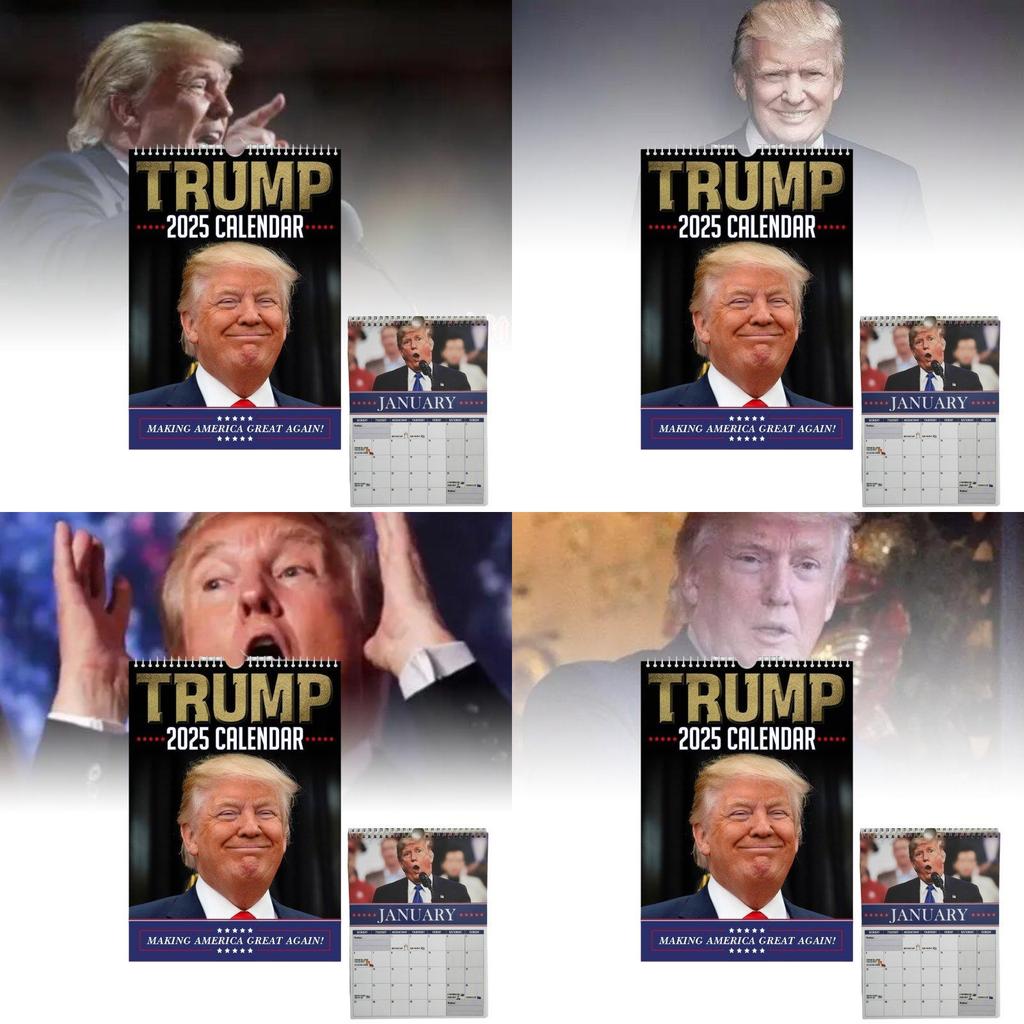 Очаровательный настенный календарь Trumpinator 2025 формата А4 из бумаги, идеально подходящий для вечеринок и праздничных торжеств