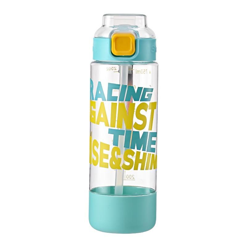Straw cup large capacity water cup portable handheld bouncing lid sports and fitness plastic water cup