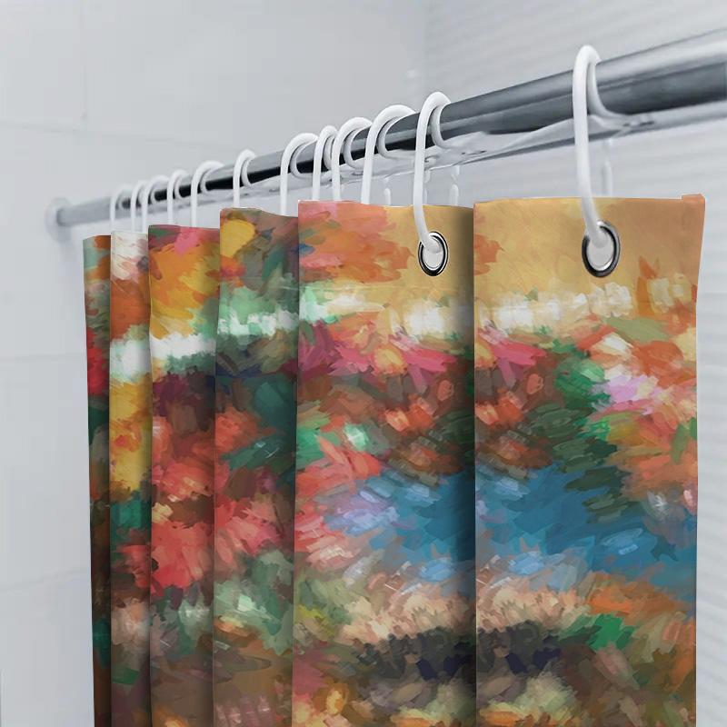 Colorful Watercolor Shower Curtain for Bathroom Decor Multicolored Abstract Design by TaurusDuan