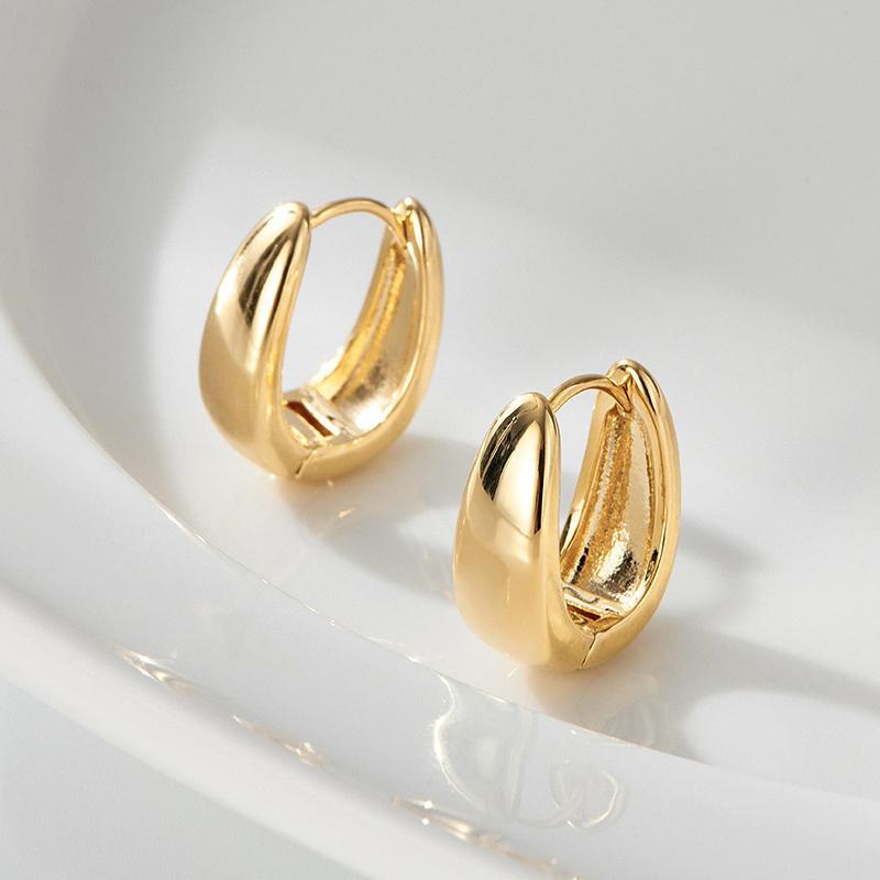 Винтажные крутые толстые металлические серьги-кольца с нерегулярной волной, серьги с лаконичной геометрией для женщин и девочек, ювелирные изделия в стиле хип-хоп