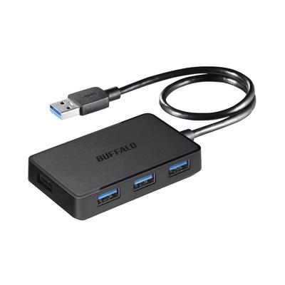 Buffalo BUFFALO PS4-совместимый USB-хаб с 4 портами, питаемый от USB-шины, черный дизайн с магнитом BSH4U305U3BK 3.0 [совместимый с Windows/Mac/PS3]