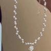 Elegant Pearl Necklace for Women Camellia Beads Necklaces Accessories Jewelry