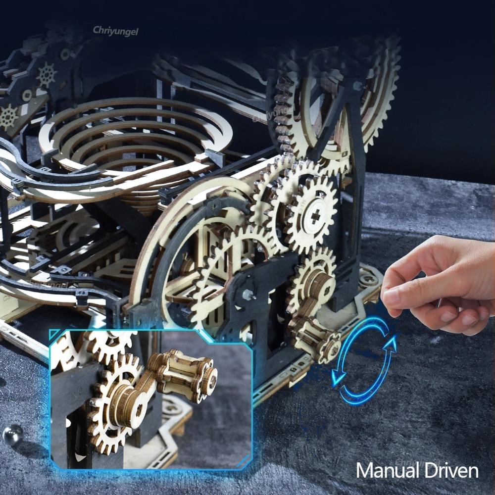 Chriyungel 3D Деревянная трасса для шариков Пазл DIY Модели для сборки Набор Трек для катящихся шариков Головоломка Игра Подарок для взрослых Подростков
