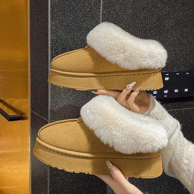 Мода зима 2024 новые женские толстые подошвы скользящие зимние сапоги модные женские теплые утолщенные однотонные женские сапоги Botines Mujer