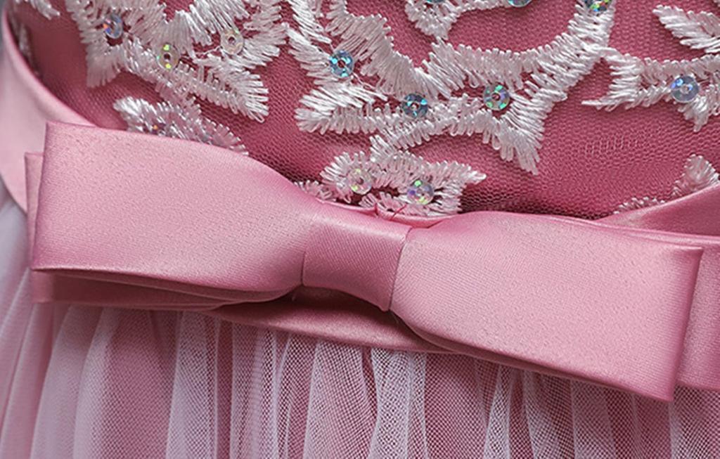 Karwavyi Long Dress for Perfect for Piano Kindergarten Entrance and Sleeveless and Perfect for Formal Wear Children's Girls, Recitals, Weddings,