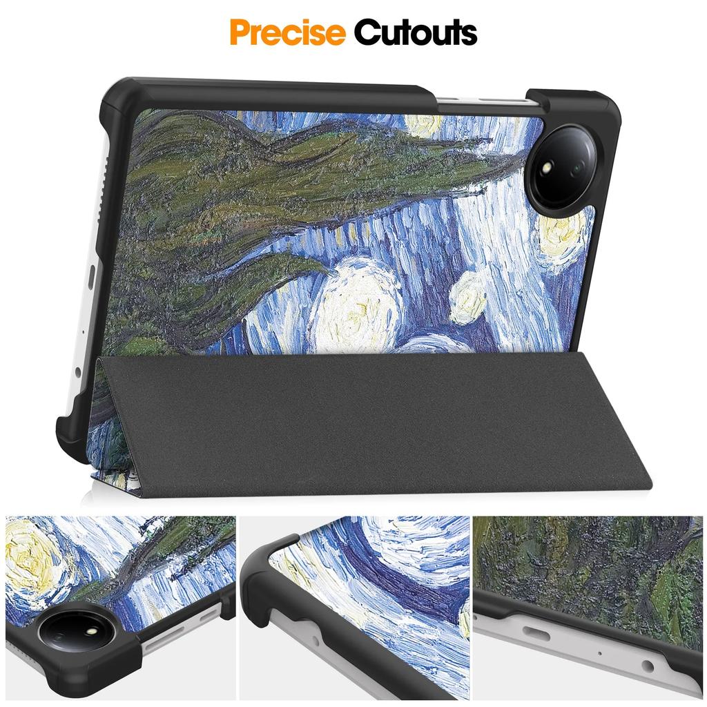 Чехол для Xiaomi Redmi Pad SE 8.7 2024, новый чехол-подставка из искусственной кожи с тремя складками, чехол-подставка для планшета, чехол для redmi pad se 8.7 дюймов, умный чехол