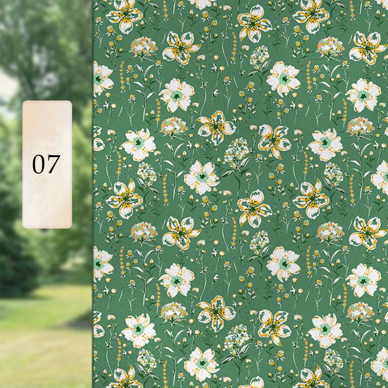 Винтажная пасторальная пленка для окон в романтическом стиле, защитная пленка для стекол, цветочная камелия, матовая статическая наклейка на стекло