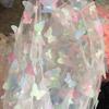 1/2/3 Ярда Радужная Ткань с 3D Вышивкой Бабочек, Ткань с Градиентом Цветов, Сетчатое Кружево для Шитья Одежды Своими Руками, Фото Реквизит