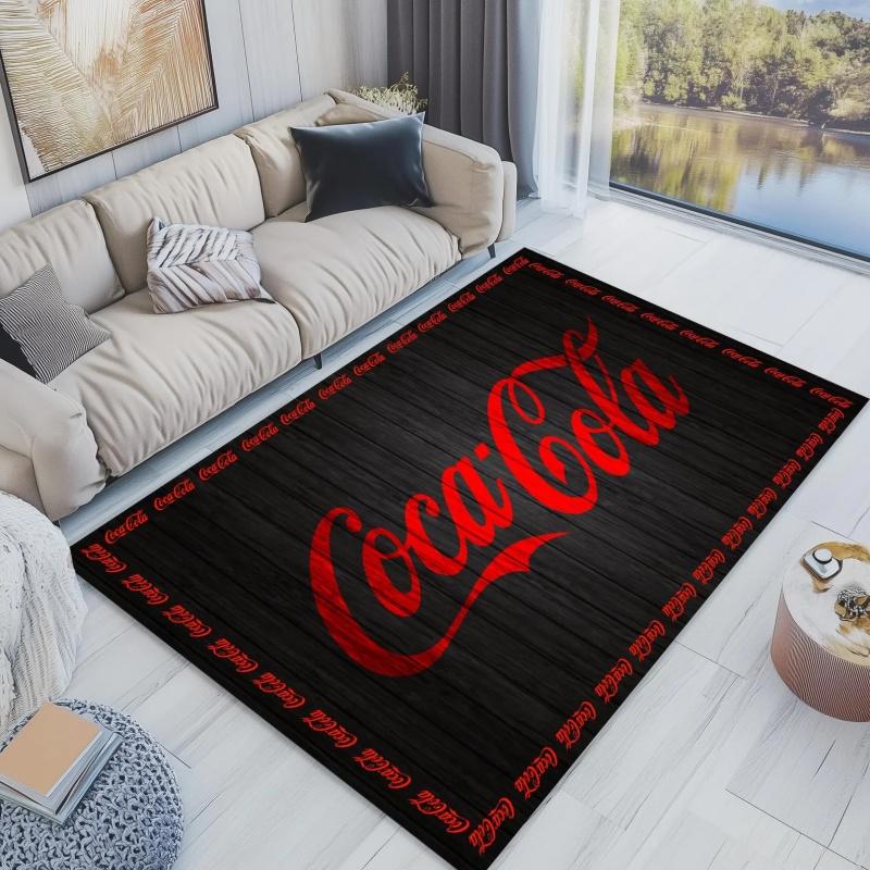 Красный Черный Брызги Логотип Coca Cola Нескользящий Коврик для Пола Ретро Винтажный Бренд Напитков Моющийся Внутренний Ковер для Гостиной Спальни