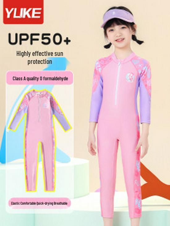 Консервативный купальник с длинным рукавом для девочек, быстросохнущий (Стиль 2025 года)