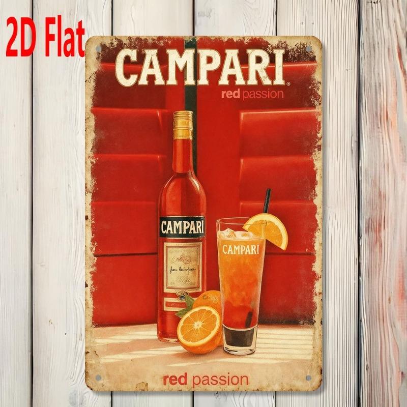 Винтажная металлическая жестяная табличка Campari Красная Страсть Коктейль-бар Паб Настенный Декор 20x30см