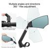 Bicycle Rearview Mirror 360 Degree Rotating Adjustable Angles Retractable Handle Easy To Install Wide-Range Clearer Vision Handlebar Mount