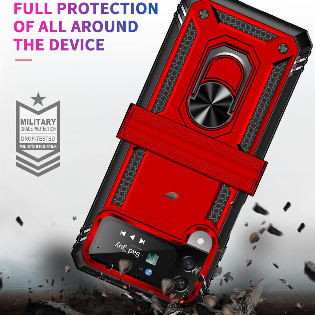 Anti -Drop Kickstand Ring Holder Phone Case For Samsung Galaxy Z Flip4 Flip 3 Zflip4 Flip 4 5g Flip3 Fall Protection Cases