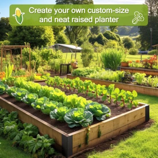 4 шт. приподнятый угловой кронштейн для садовой кровати, прочная углеродистая сталь, простая сборка, металлическая опора для садовой кровати