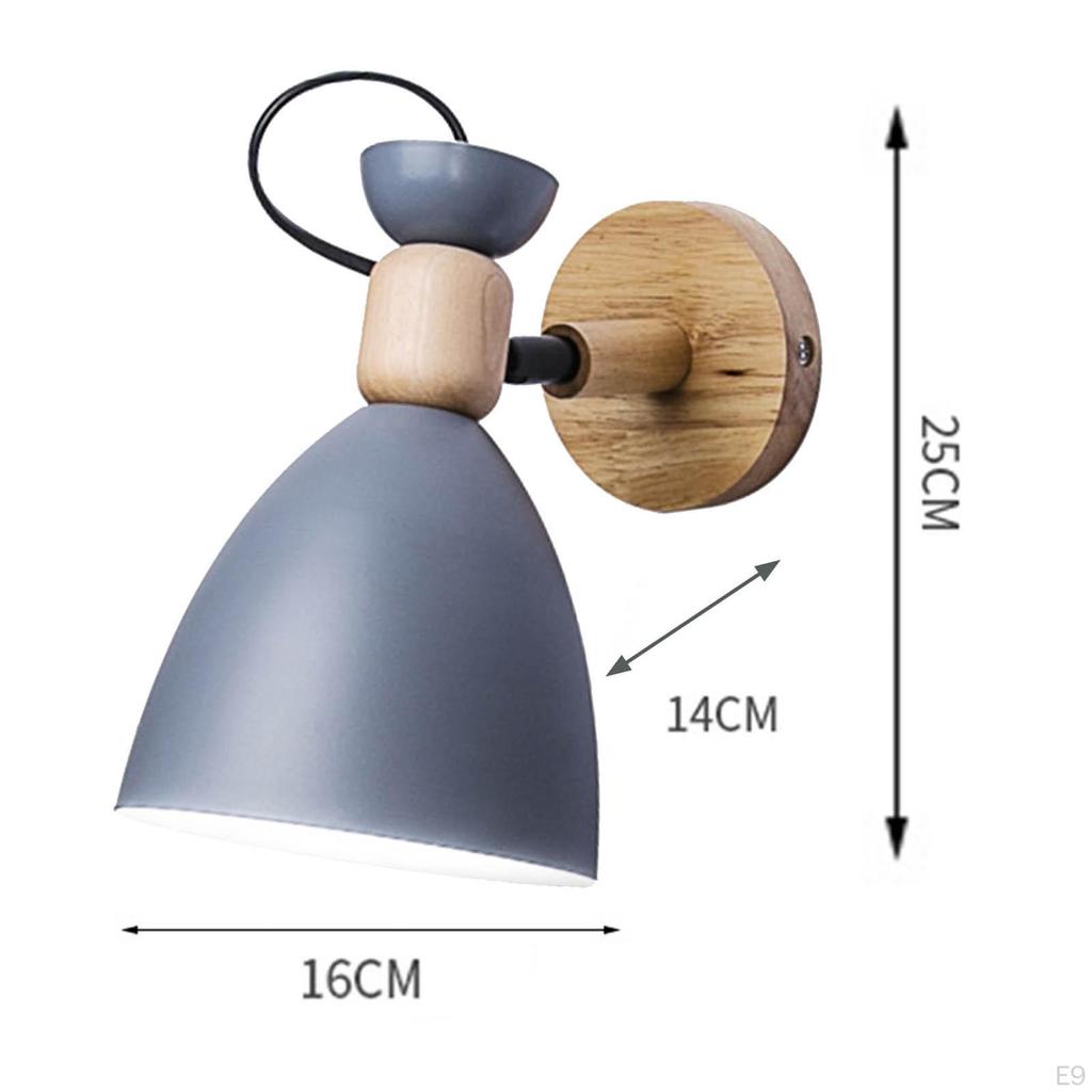 Farmhouse Wall Sconce Lamp Fixtures Metal Lampshade Base Holder Night for Indoor Reading Bedroom