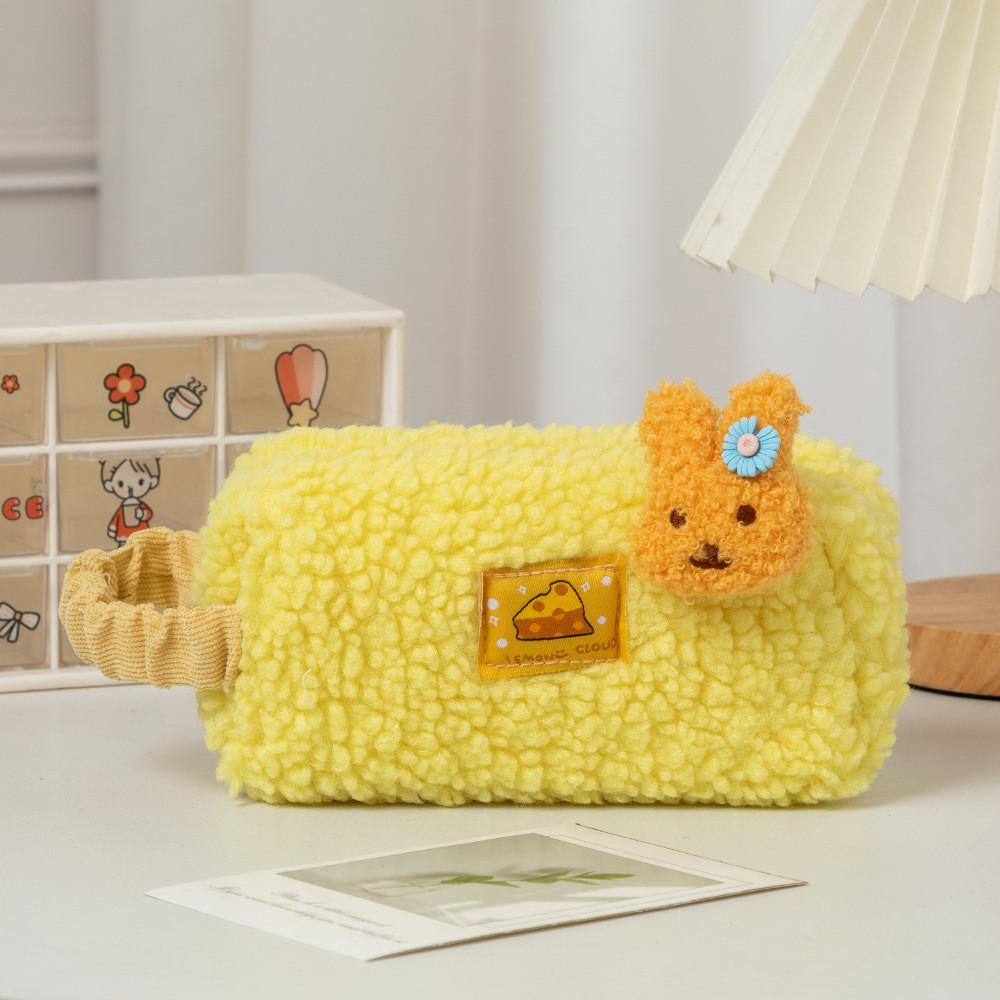 Rabbit Plush Cartoon Pencil Case With Large Storage For Students School Gift