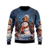 Autumn Winter Men Women Long Sleeved Santa Claus Creative Printed Comfortable Round Neck Casual Loose Hoodie