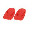 BULLSPANN Motorcycle Kickstand Pad Support Plate Pad Side Stand Extension Pad 4.5 X 4.3cm 2pcs Red Replacement Parts Accessories Replacement